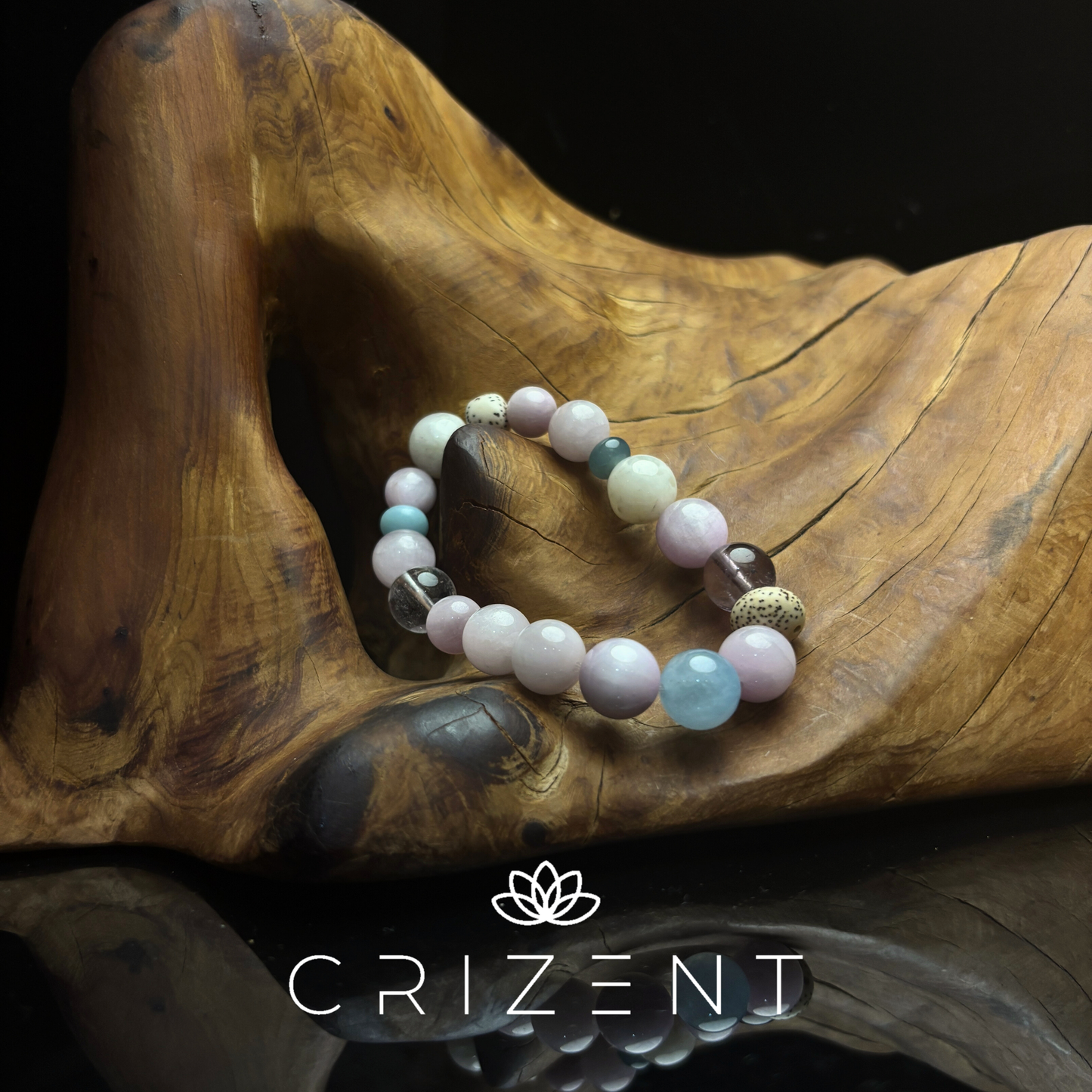 Amethyst Frost Mix Bracelet — Lepidolite & Snow Phantom 9–12mm (16 cm) | Fire element crystal bracelet | beads 9–12 mm | inner 16 cm