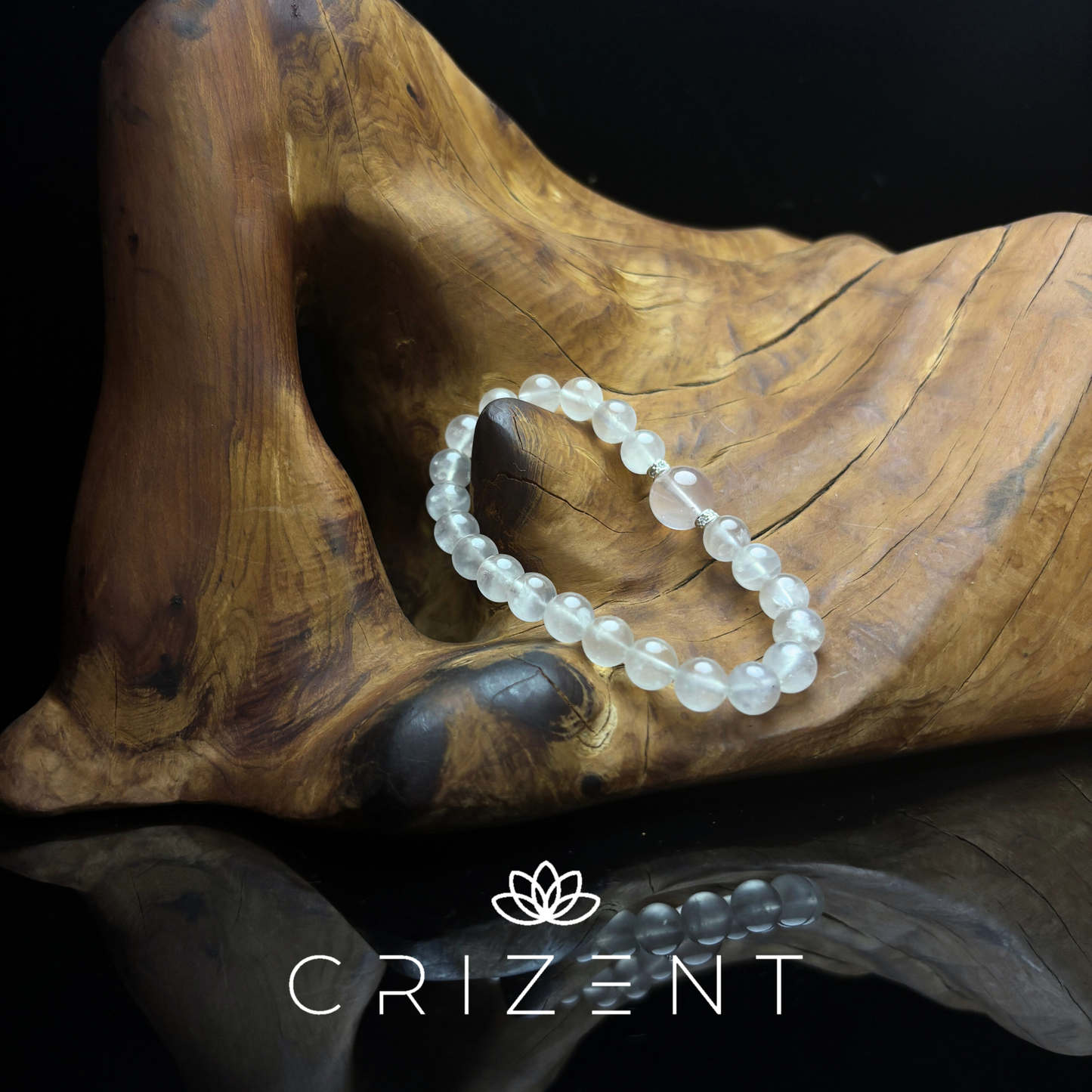 moonstone and rose quartz 8mm bracelet, pale white-pink