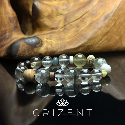 Grove Light Mix Bracelet — green phantom with citrine & amber