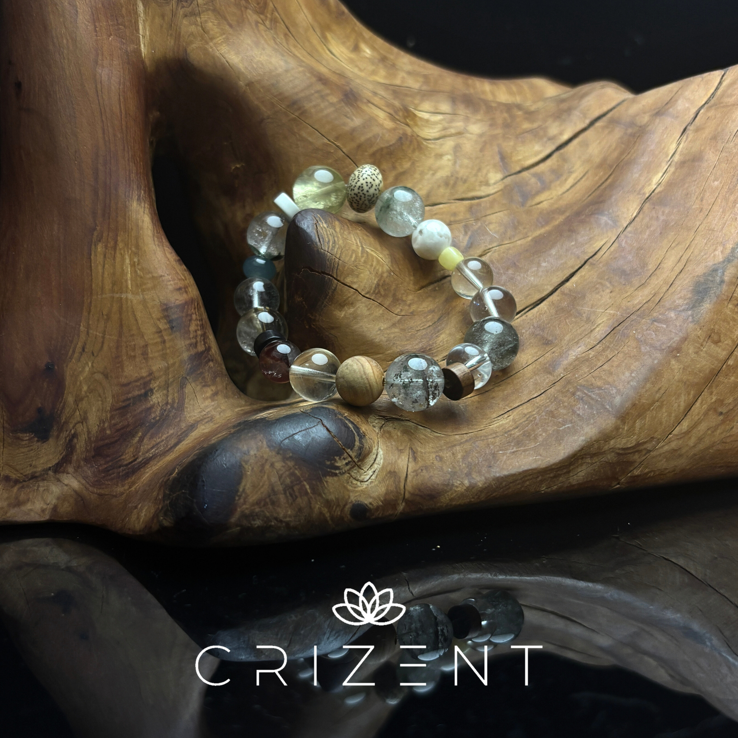 Grove Light Mix Bracelet — green phantom with citrine & amber
