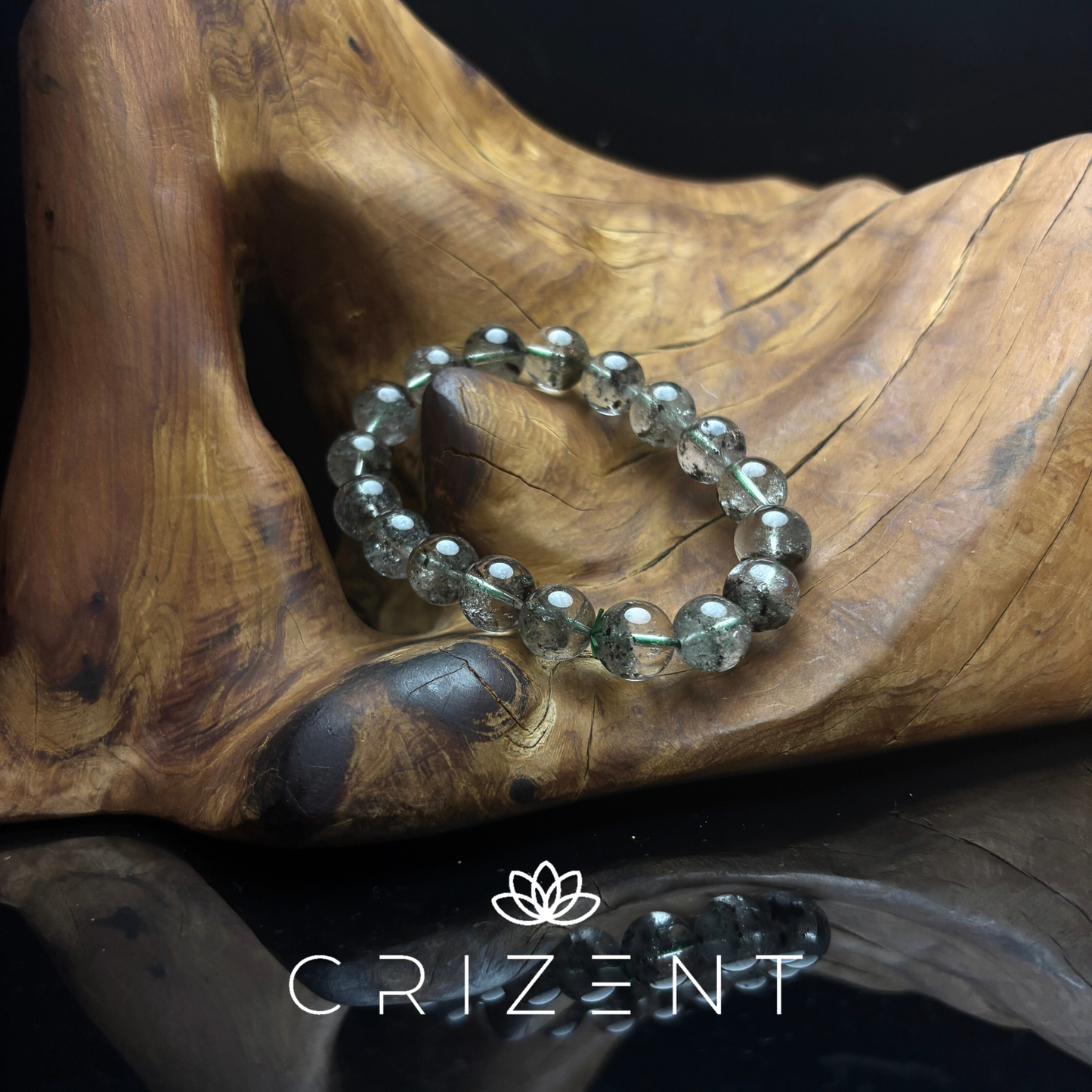 Verdant Phantom Quartz Bracelet — 11mm green phantom quartz