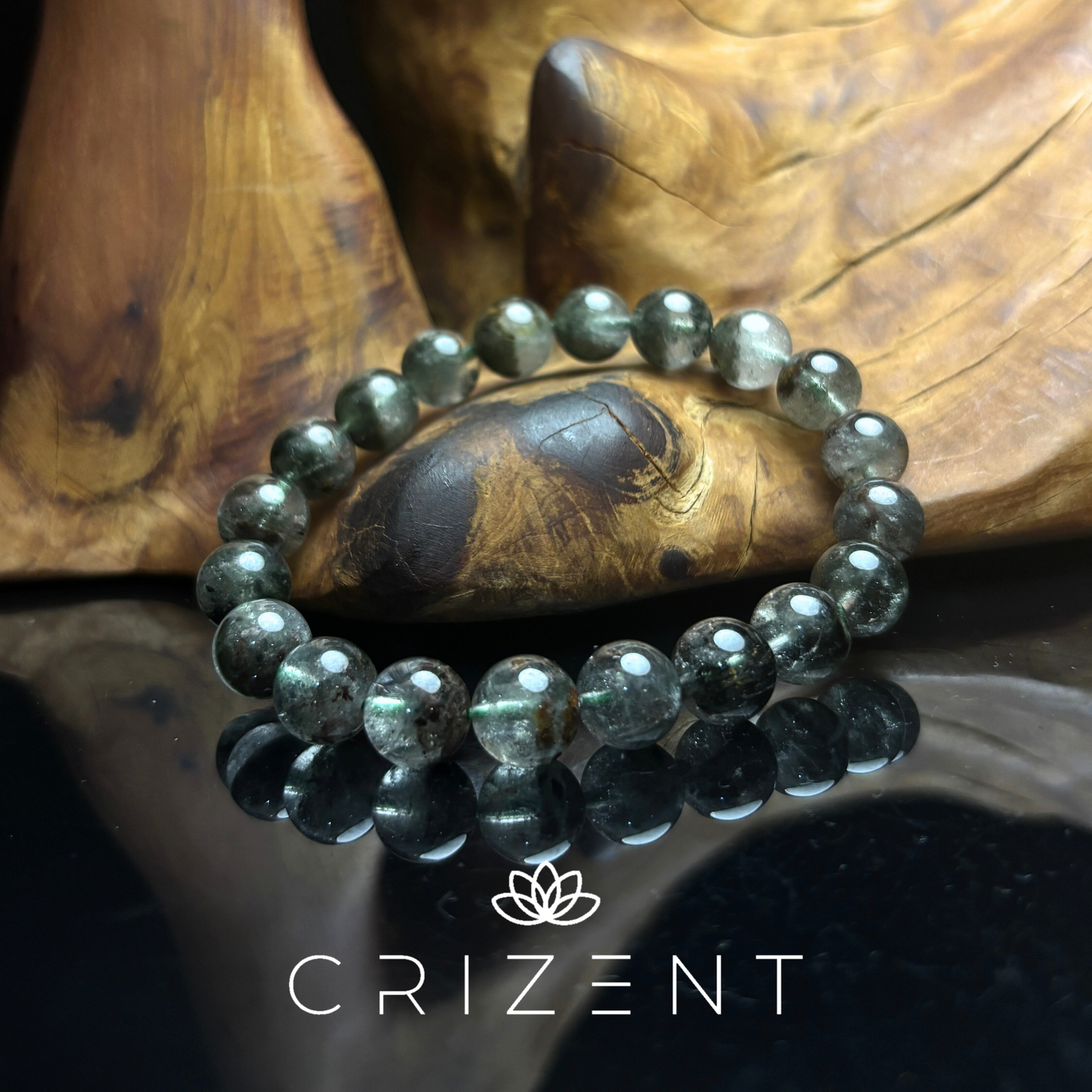 Verdant Phantom Quartz Bracelet — 10mm green phantom quartz