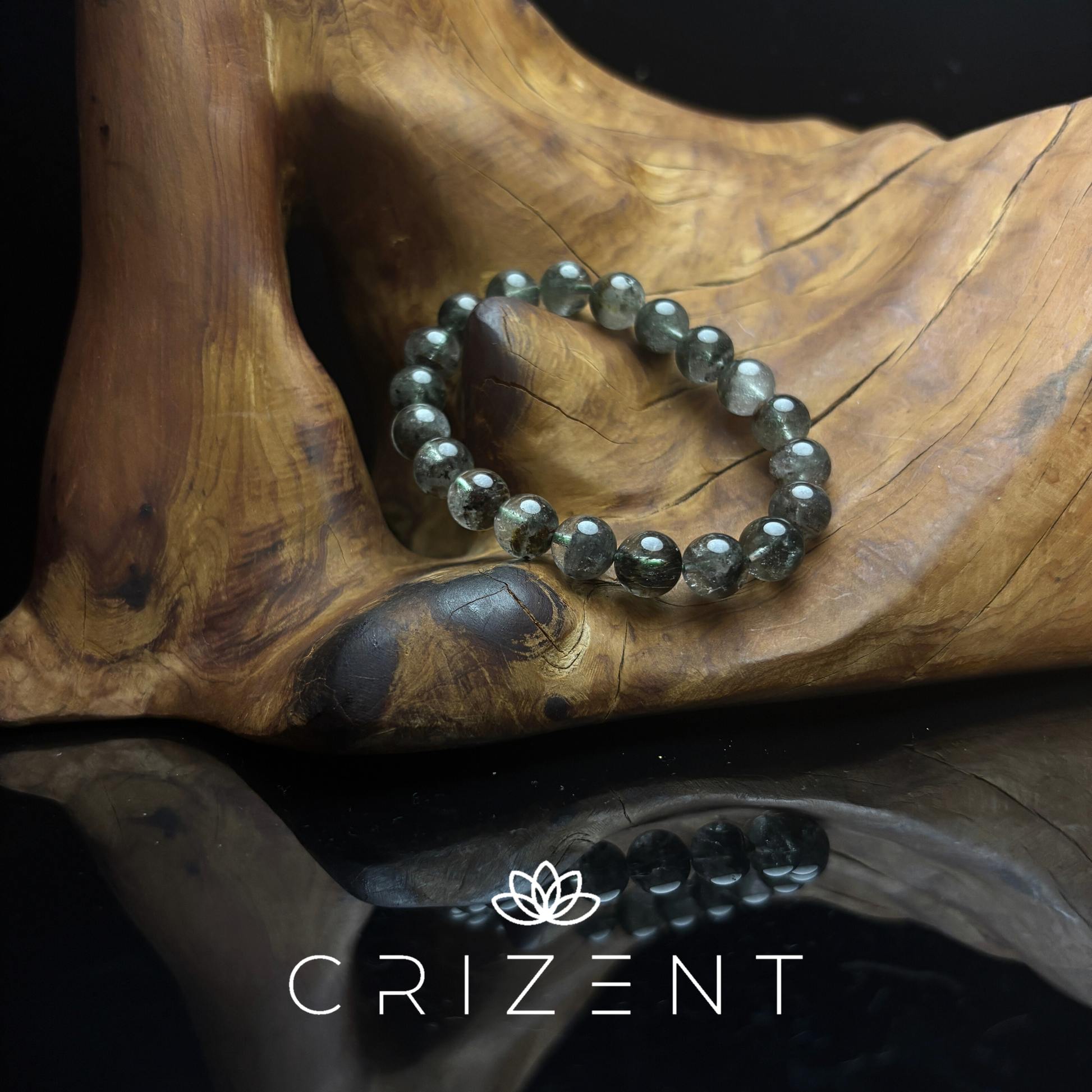 Verdant Phantom Quartz Bracelet — 10mm green phantom quartz