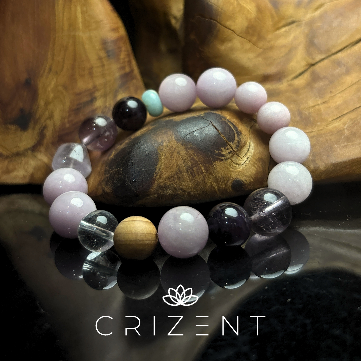 Lepidolite Path Bracelet — Amethyst & Aventurine 10–12mm (15 cm) | Fire element crystal bracelet | beads 10–12 mm | inner 15 cm